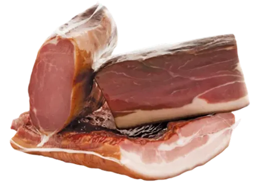 Cured meat in barrier film